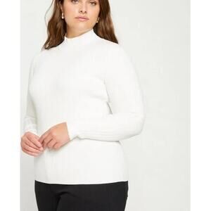 Universal Standard Mockneck Ribbed Sweater in Ivory / Cream Size XS (10-12) BNWT